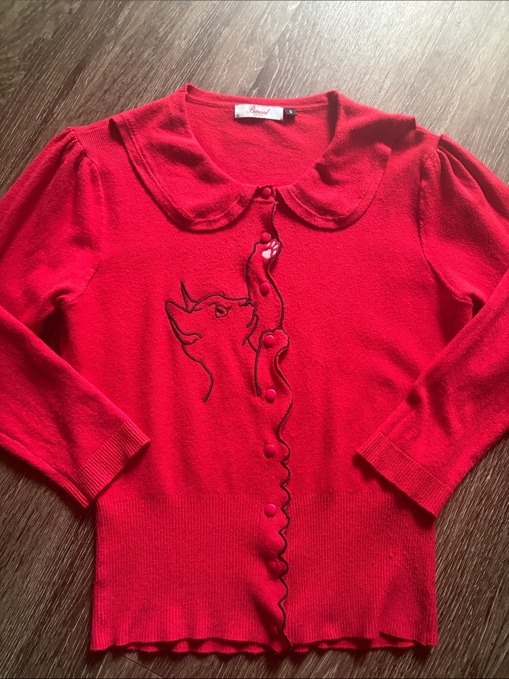 RARE Retro Red Cat Cardigan